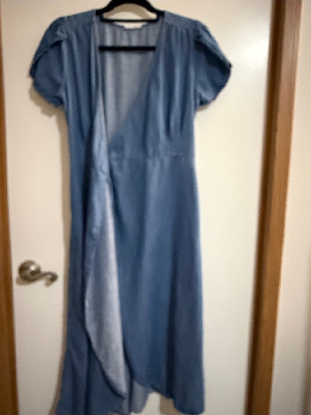 GAP Blue Asymmetrical V-Neck Dress
